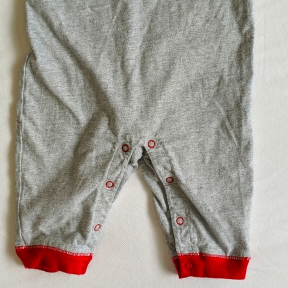 gymboree holiday jumpsuit unisex 6 months red & gray fair isle print - Picture 6 of 8